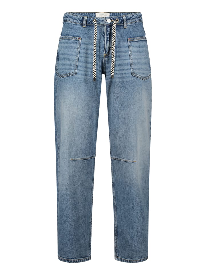 

CARTOON Джинсы с эффектом потертости, синего цвета, с поясом-галстуком