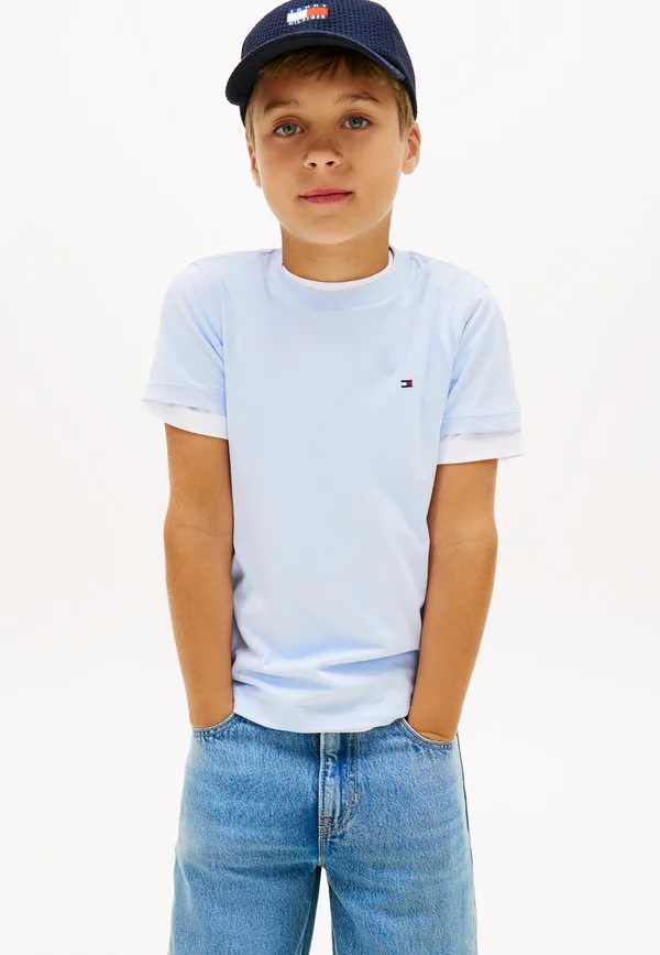 Базовая футболка с круглым вырезом из трикотажа Tommy Hilfiger, Sweet Blue