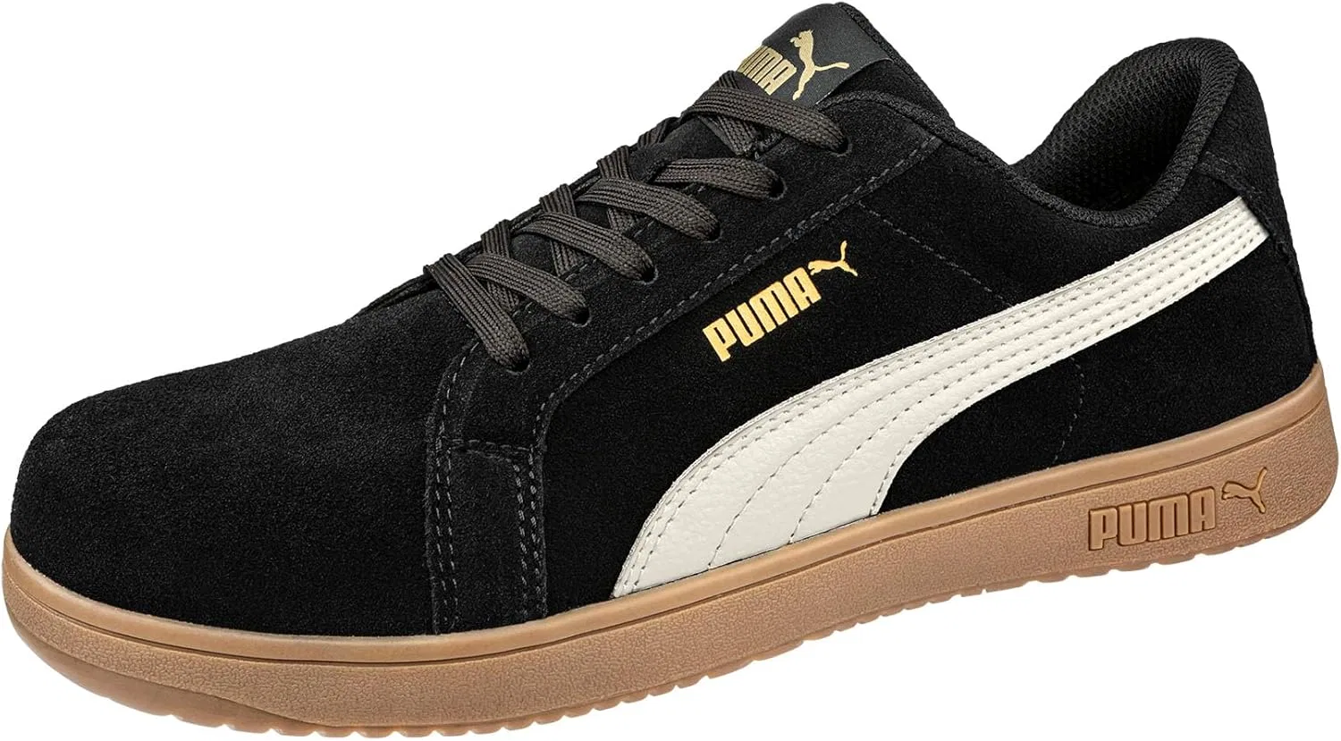 Защитные ботинки PUMA Safety Iconic Low S1PL ESD FO HRO SR унисекс, нескользящие, без металлических вставок из стекловолокна, Black White