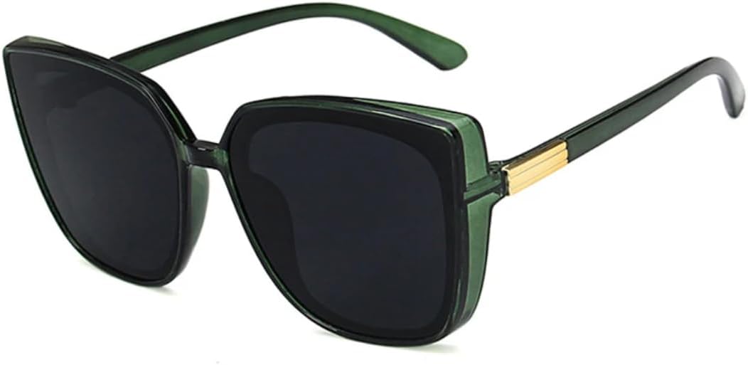 

Винтажные солнцезащитные очки «кошачий глаз» в большой оправе для женщин, мужские и женские, в стиле ретро, ​​модные, с защитой от УФ-излучения UV400 VVTWSSW, Green Gray