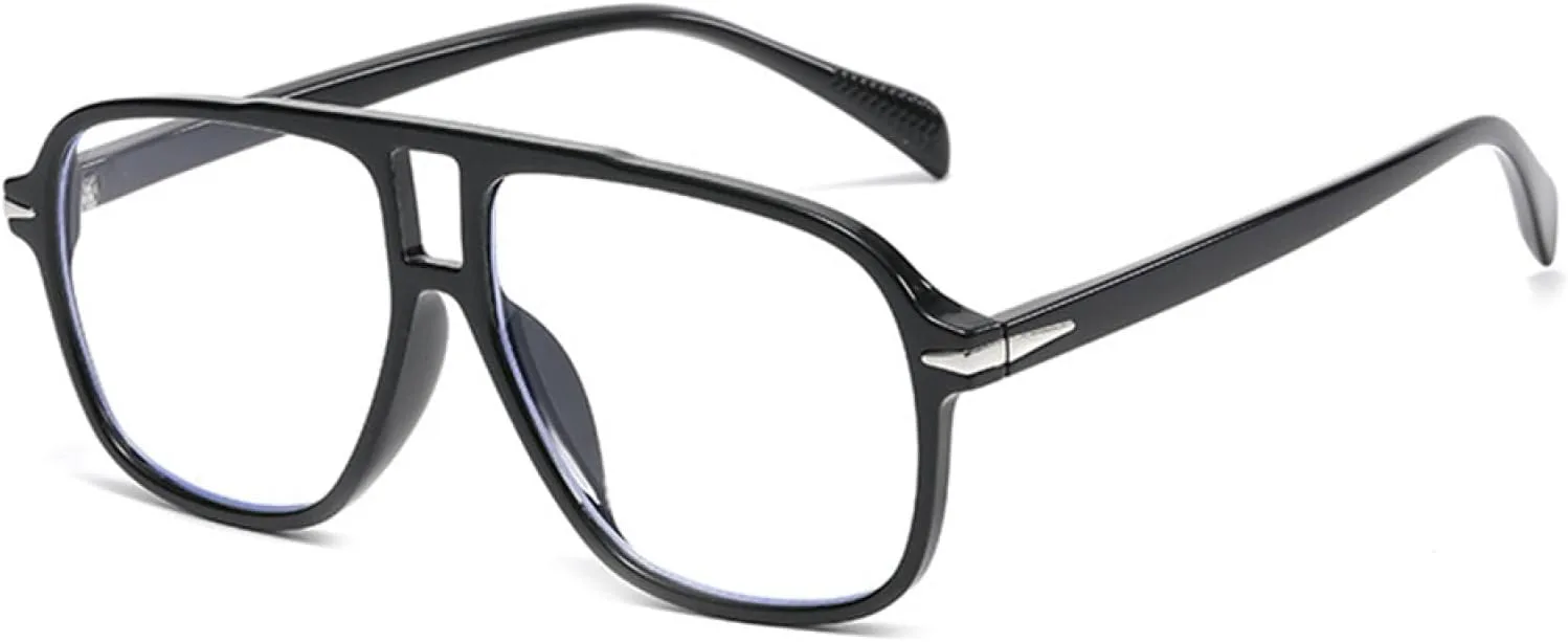 

Модные солнцезащитные очки в стиле ретро для мужчин, с крупными заклепками, защита от УФ-излучения UV400, летние, винтажные, большие VFDHN, 7 Black Transparent