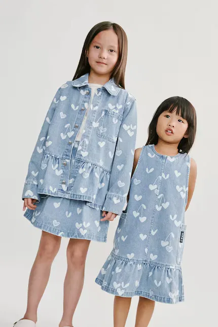 Платье джинсовое Angelica Printed Denim frill Dress Liewood, синий