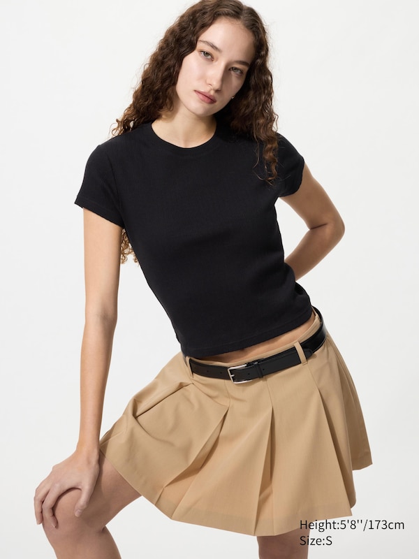 

Мини-футболка рифленая Uniqlo, 09 black, Черный, Мини-футболка рифленая Uniqlo, 09 black