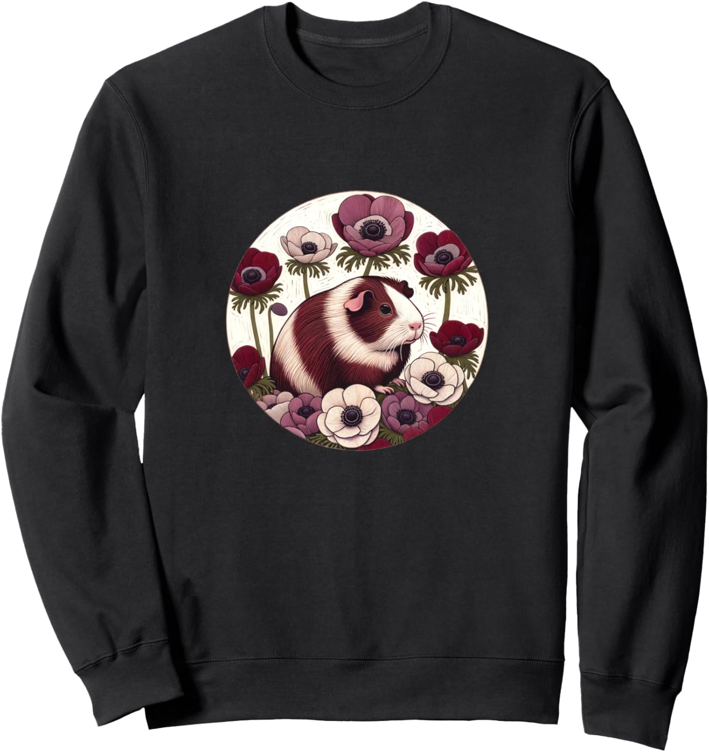 

Толстовка с цветочным рисунком морской свинки Guinea Pig Snugg, черный