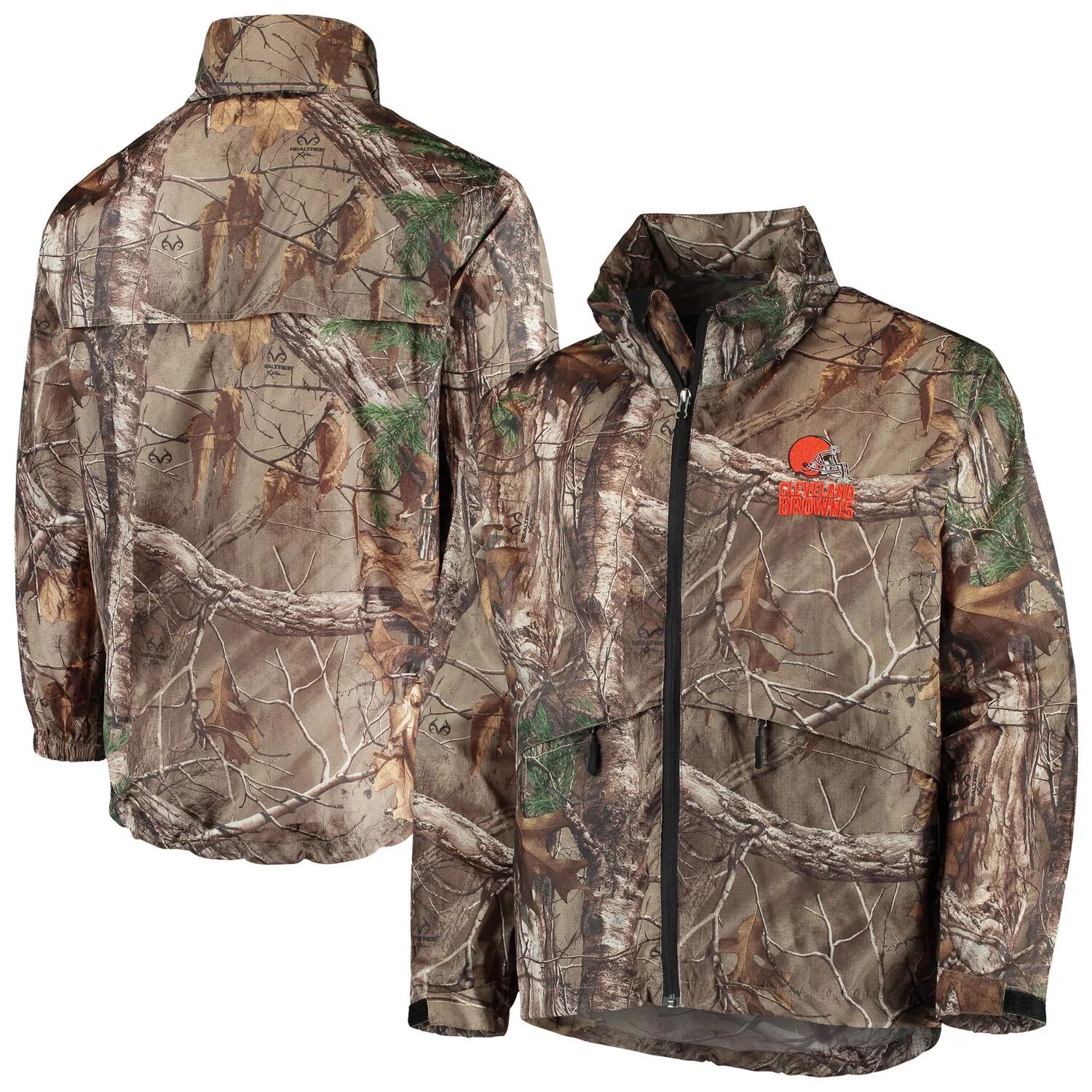 

Мужская водонепроницаемая складная куртка с молнией во всю длину Dunbrooke Realtree Camo Cleveland Browns Circle Sportsman