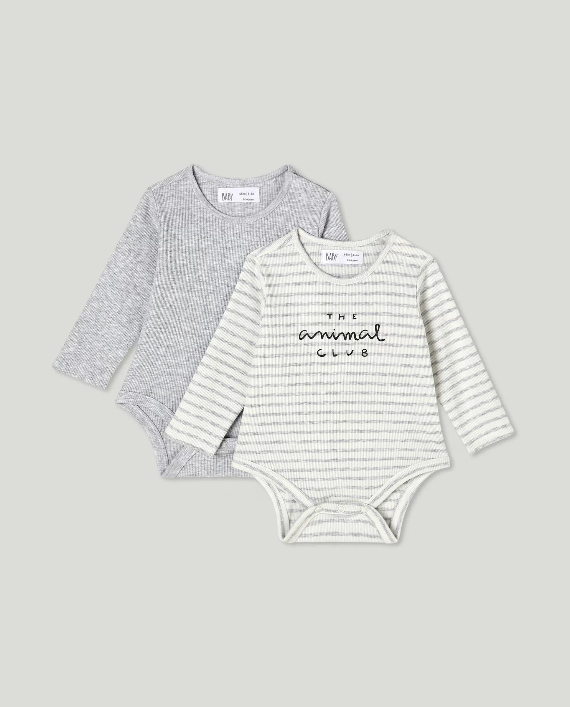 

Боди для младенцев с длинными рукавами и гладкой тканью Baby El Corte Inglés, светло-серый