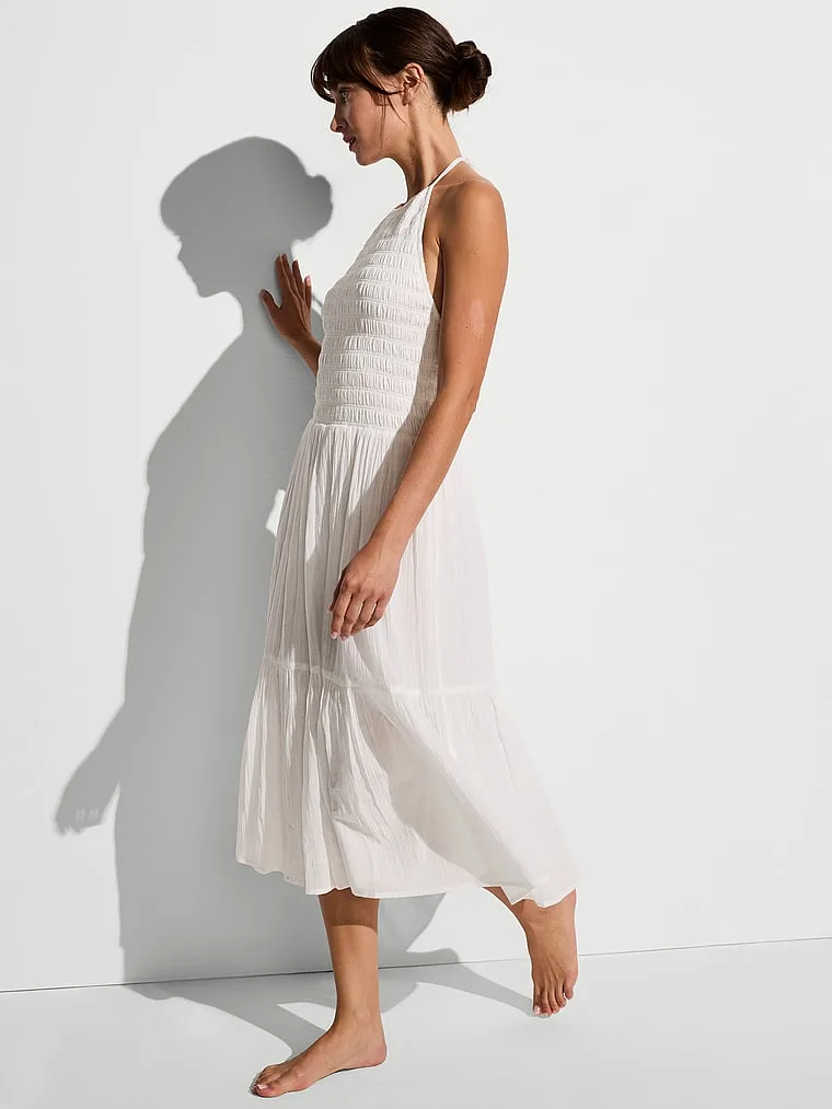 Пляжное платье миди с присборенной юбкой Victoria'S Secret Swim, Coconut White