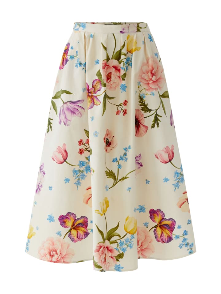 

Oui Юбка миди белого и красного цвета