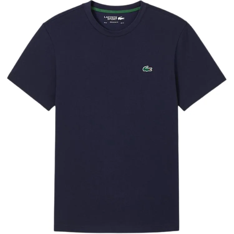 Футболка мужская Lacoste с круглым вырезом, хлопок, темно-синий с белым