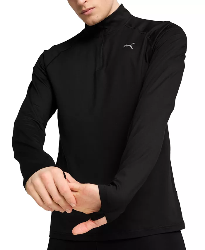 

Мужская футболка Run Velocity Cloudspun с четверть-молнией Puma, черный