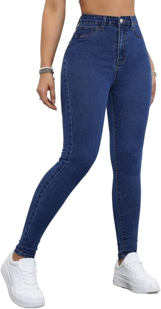Женские джинсы с высокой посадкой на каждый день Generic, Dark Wash