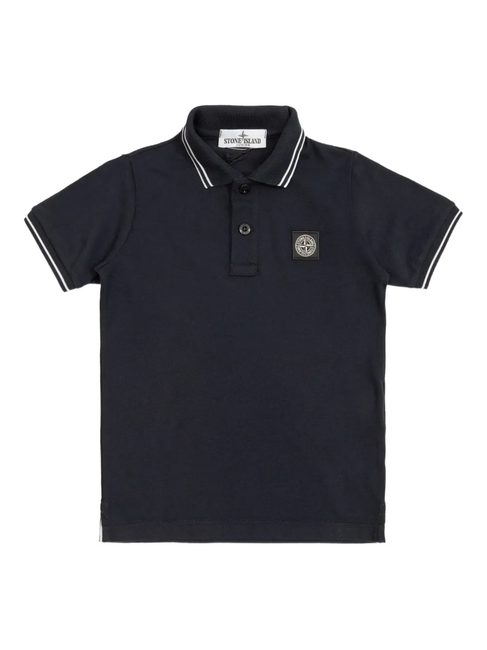 

Рубашка-поло с отложным воротником Stone Island Junior, черный