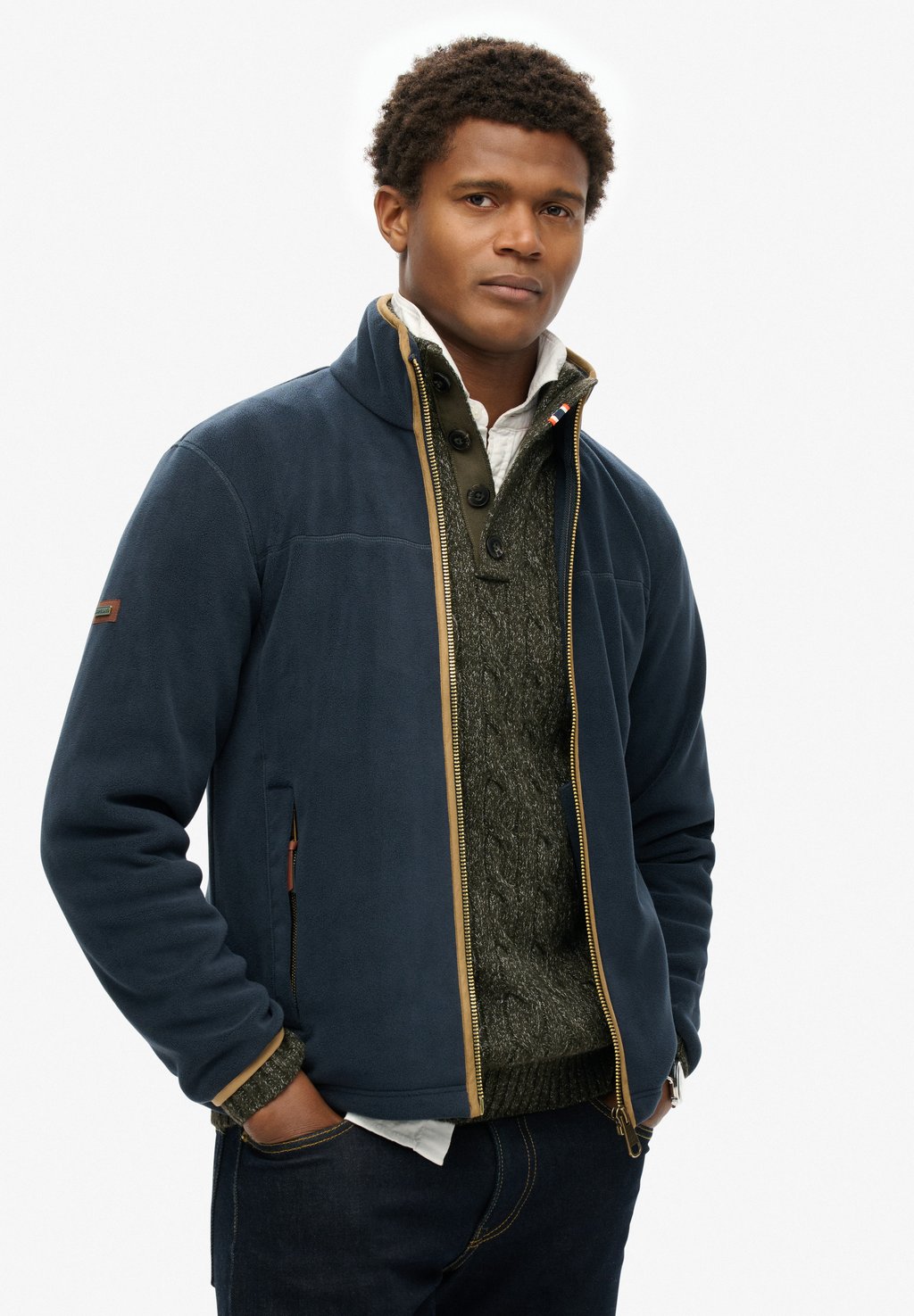 

Флисовая куртка ESTATE FULL ZIP Superdry, синий