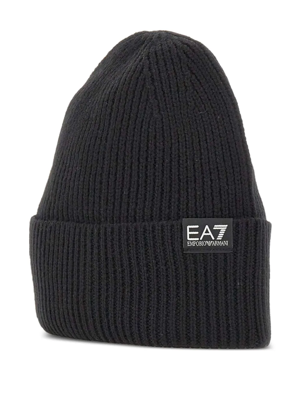 

Шапка бини в рубчик с нашивкой-логотипом Ea7 Emporio Armani, черный