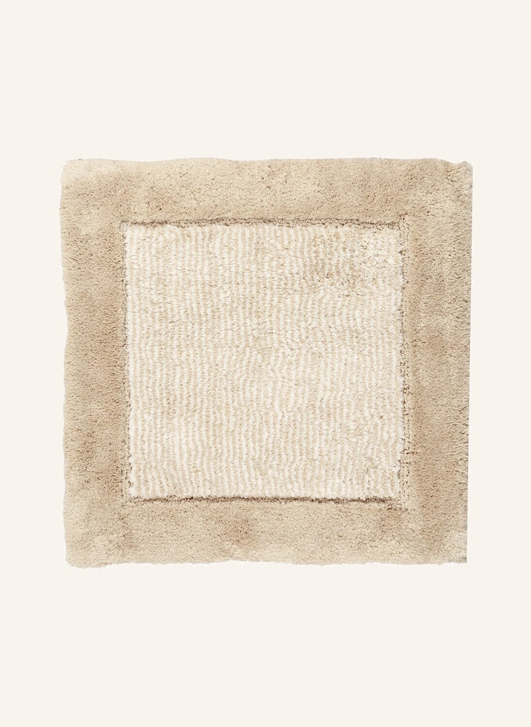 

Коврик для ванной Cawoe, 60x60 см, бежевый/белый