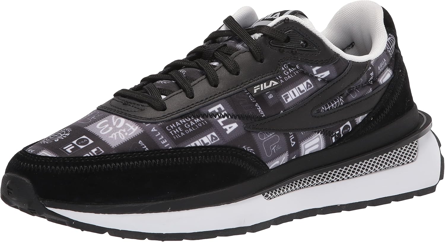 

Мужские кроссовки Fila Reno с клапанным дизайном, черно-белый