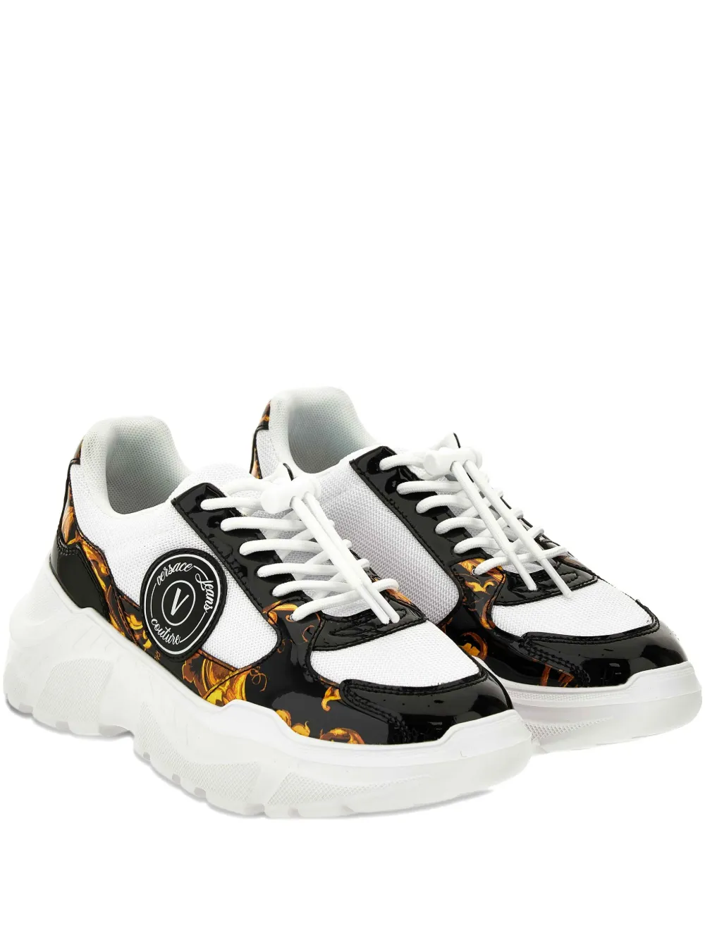 Кроссовки на платформе с принтом Barocco Versace Jeans Couture, белый