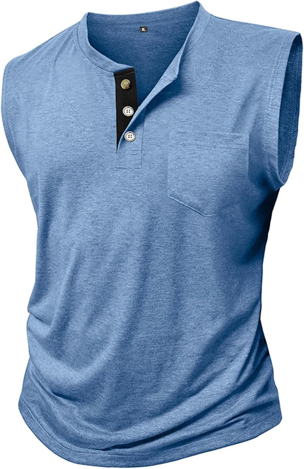 

Мужская майка-хенли без рукавов для тренировок, moisture wicking YSERB