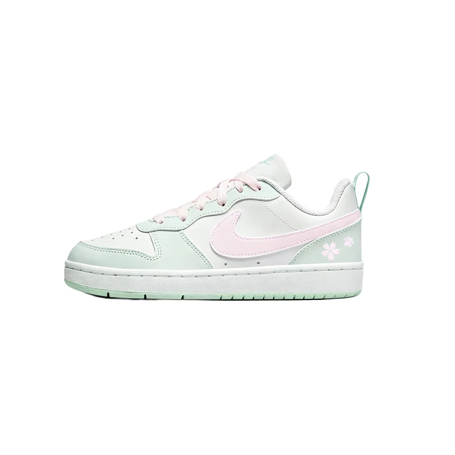 Кроссовки для скейтбординга Court Borough Low top Kids' Pink Green Teenagers Nike, White