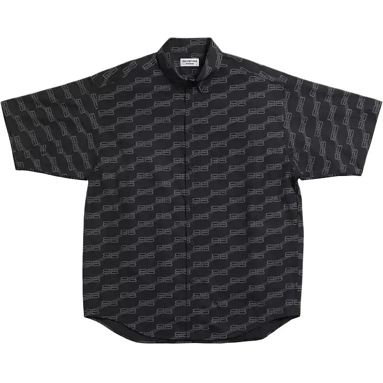 Balenciaga Рубашка SS25 Regular Fit Women's Black Gray — фото 3