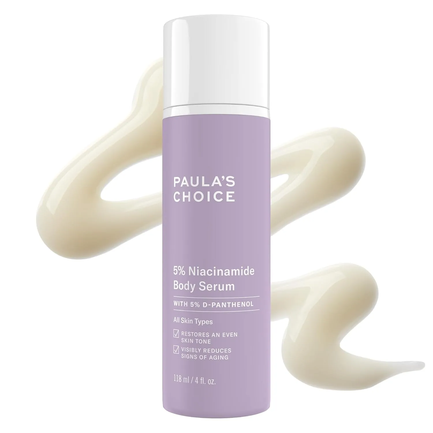 Paula's Choice 5% ниацинамид Body Treatment с витаминами B3 и B5, лосьон для пигментации, покраснений, морщин и неровного тона на груди, руках и ногах, без отдушки, 118 мл