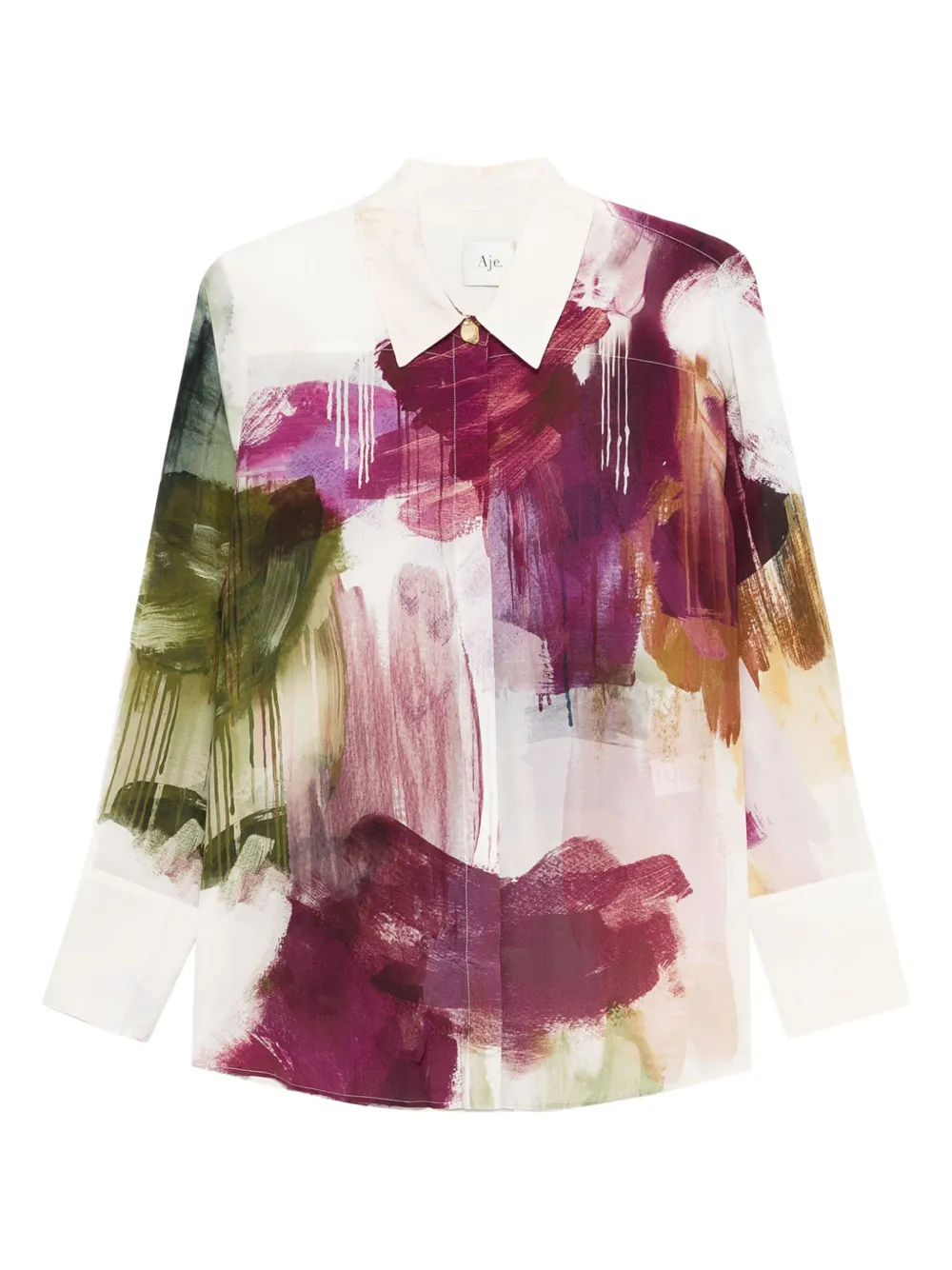 

Рубашка с принтом в виде атомов и пуговицами Aje, бежевый