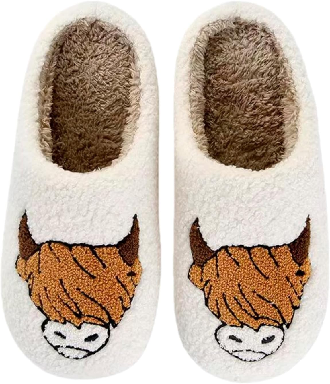 

HFBAOEGU Хэллоуинские тапочки для женщин и мужчин, эластичные, удобные, ретро, с эффектом памяти, пушистые, мягкие, для спальни, плюшевые, теплые, с противоскользящей подошвой, зимние, с шерстяной подкладкой, для улицы и дома, белый