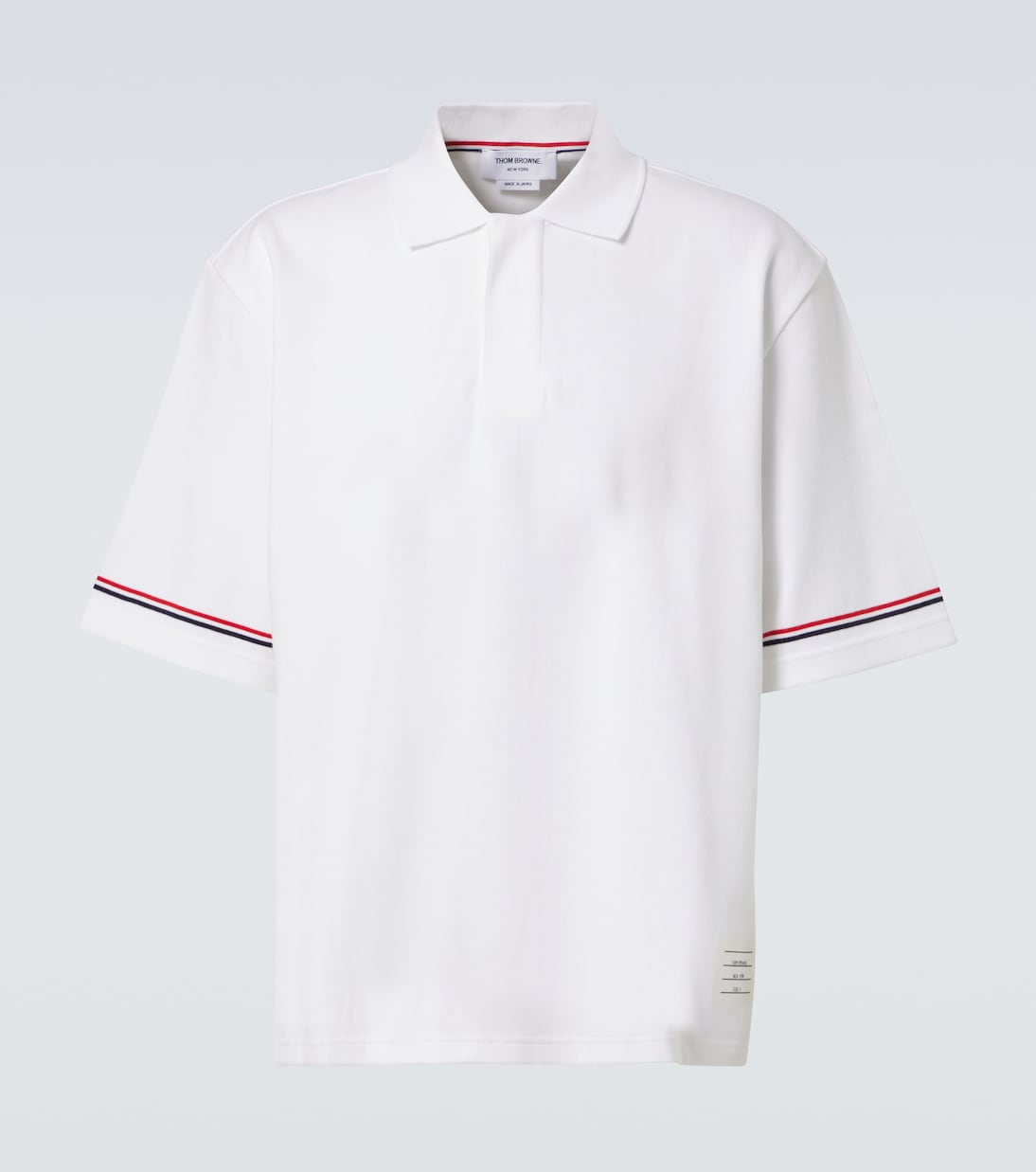 

Рубашка-поло из хлопка в полоску RWB Thom Browne, белый