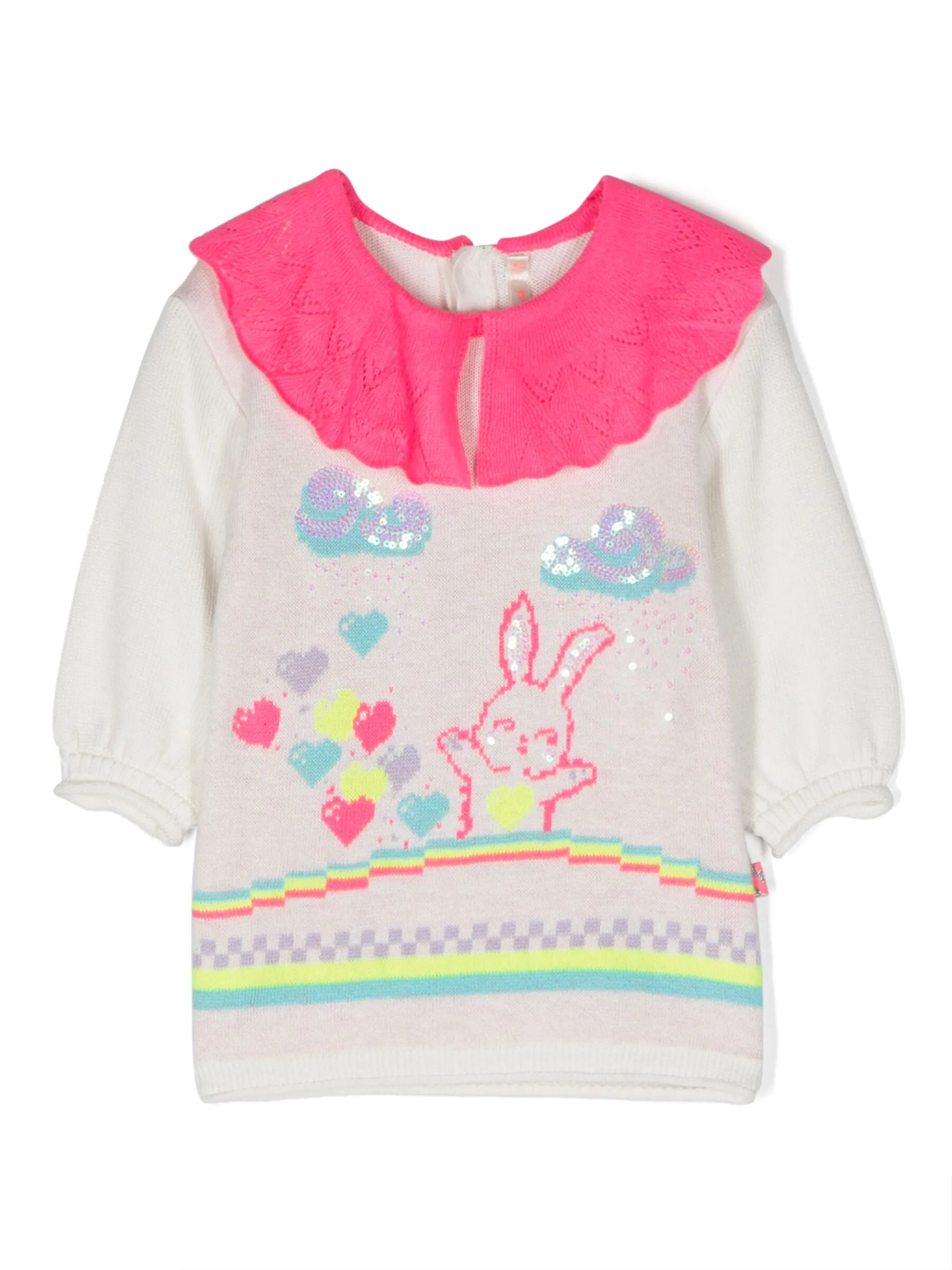 

Платье с принтом и объемным воротником Billieblush, белый