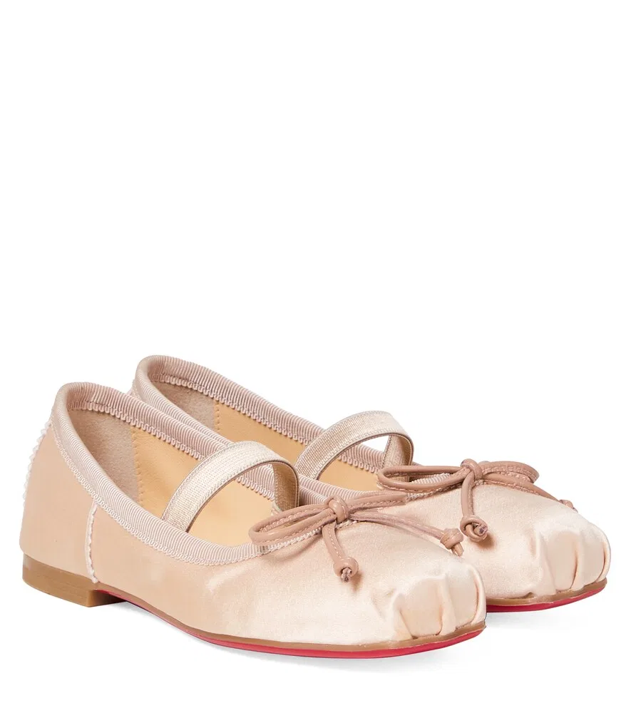 Балетки Baballet из креп-сатина Christian Louboutin Kids, розовый