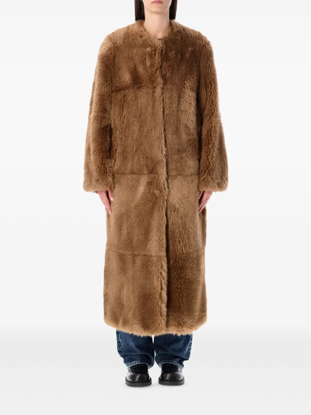 

Однобортное пальто Hilma Stand Studio, коричневый