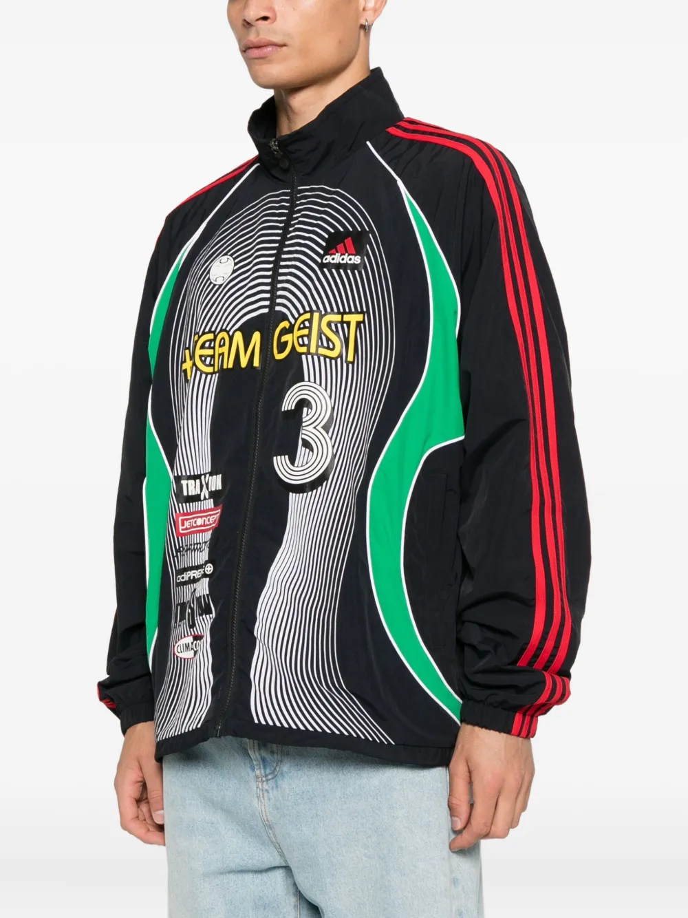 Куртка в полоску Teamgeist Adidas, черный — фото 3