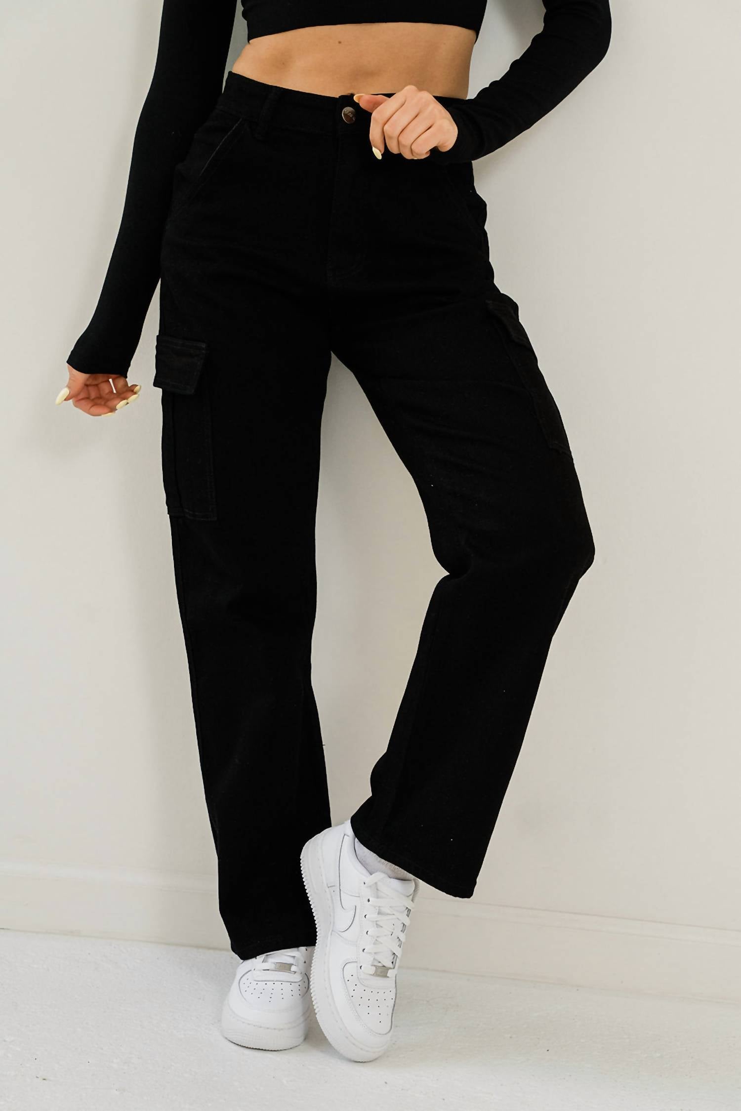 

Джинсы-карго Sloan Denim черного цвета D. Rock