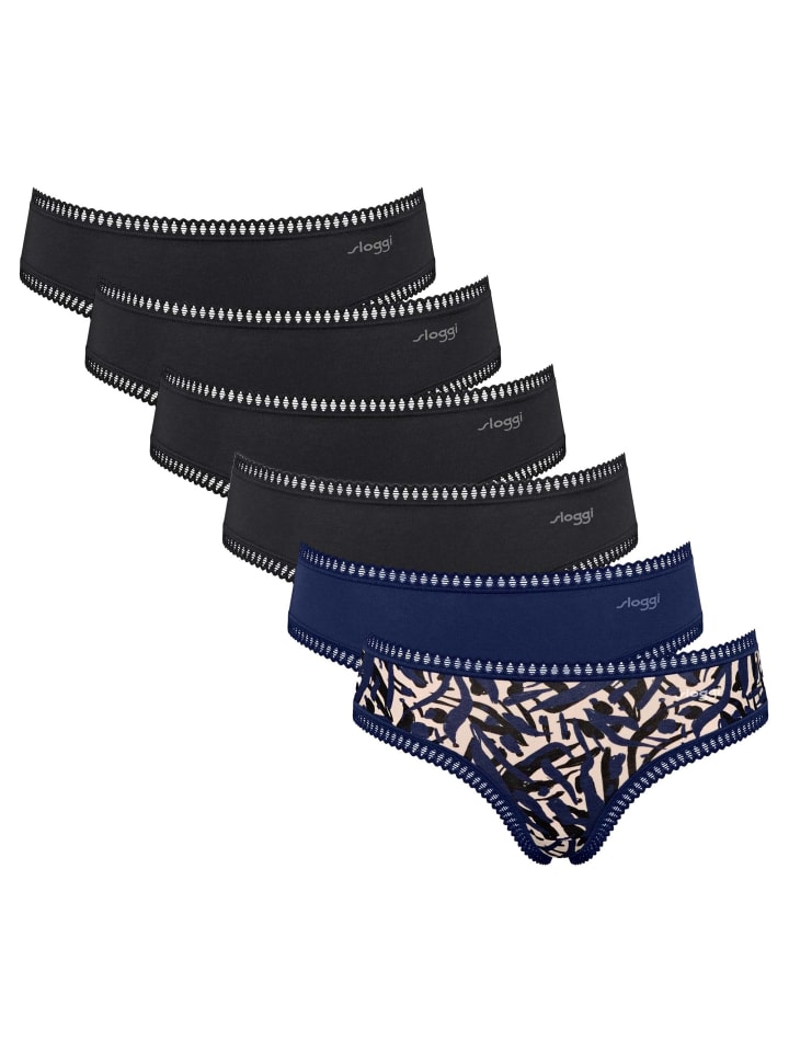 

Sloggi Трусы, упаковка из 6 штук, черный/синий/черный