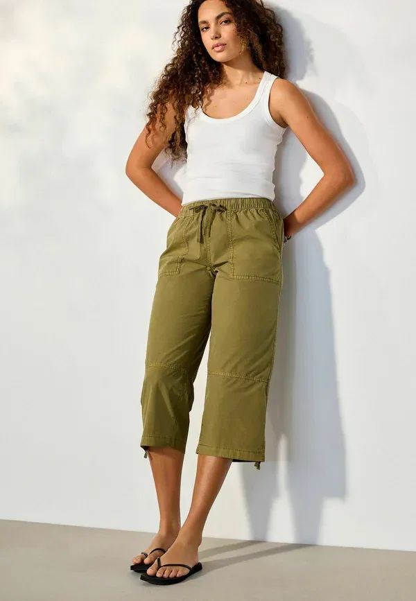 Брюки чинос Next, Regular fit cropped utility chino trousers, хаки — фото 4