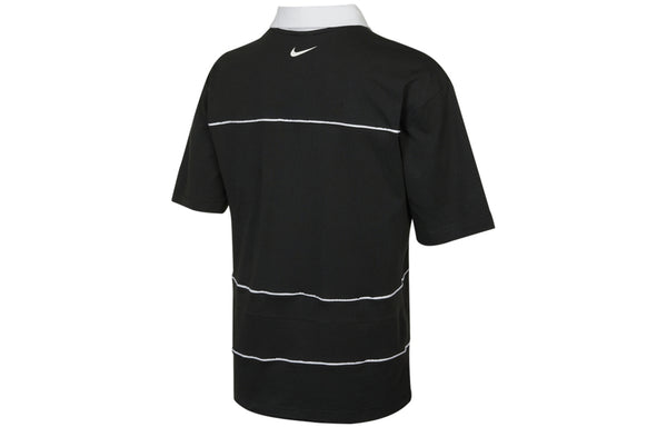 Футболка sportswear contrasting colors athleisure casual sports short sleeve polo shirt black Nike, черный — фото 2