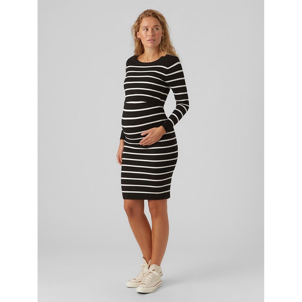 

Платье миди Mamalicious Newsiv June Long Sleeve, черный