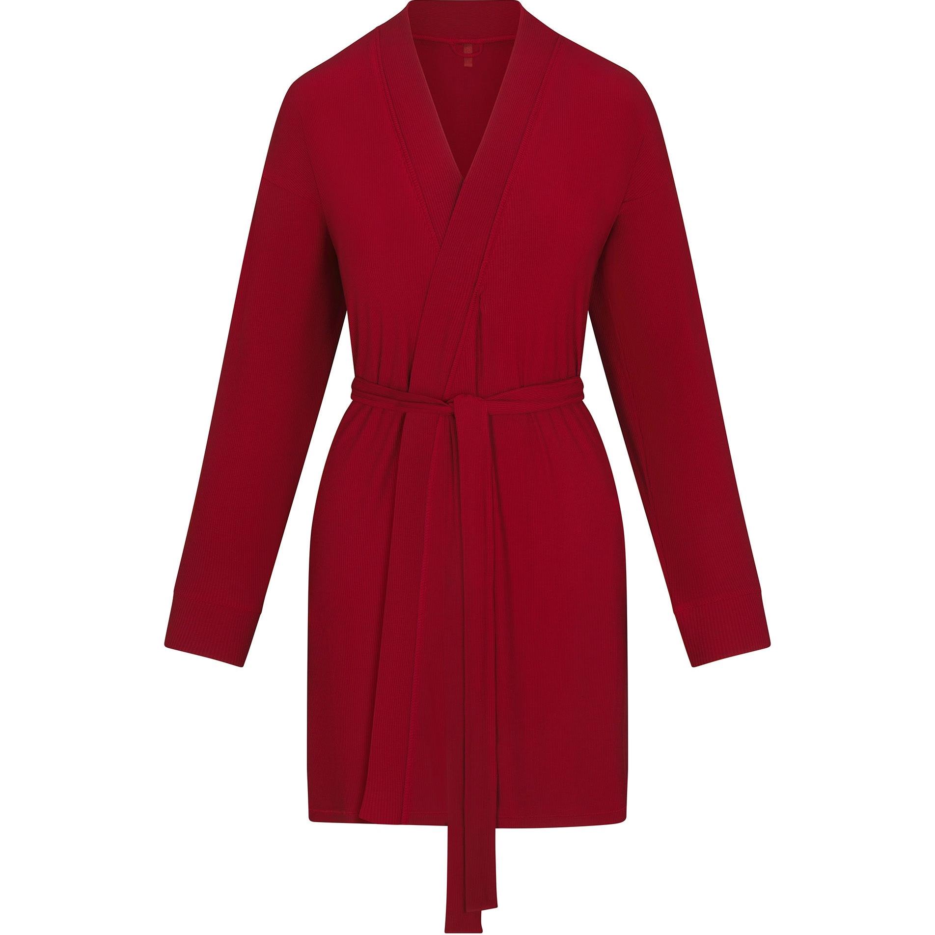 

Skims Коллекция Fake Day FW24 Мягкий домашний халат для сна, женский, кирпично-красный