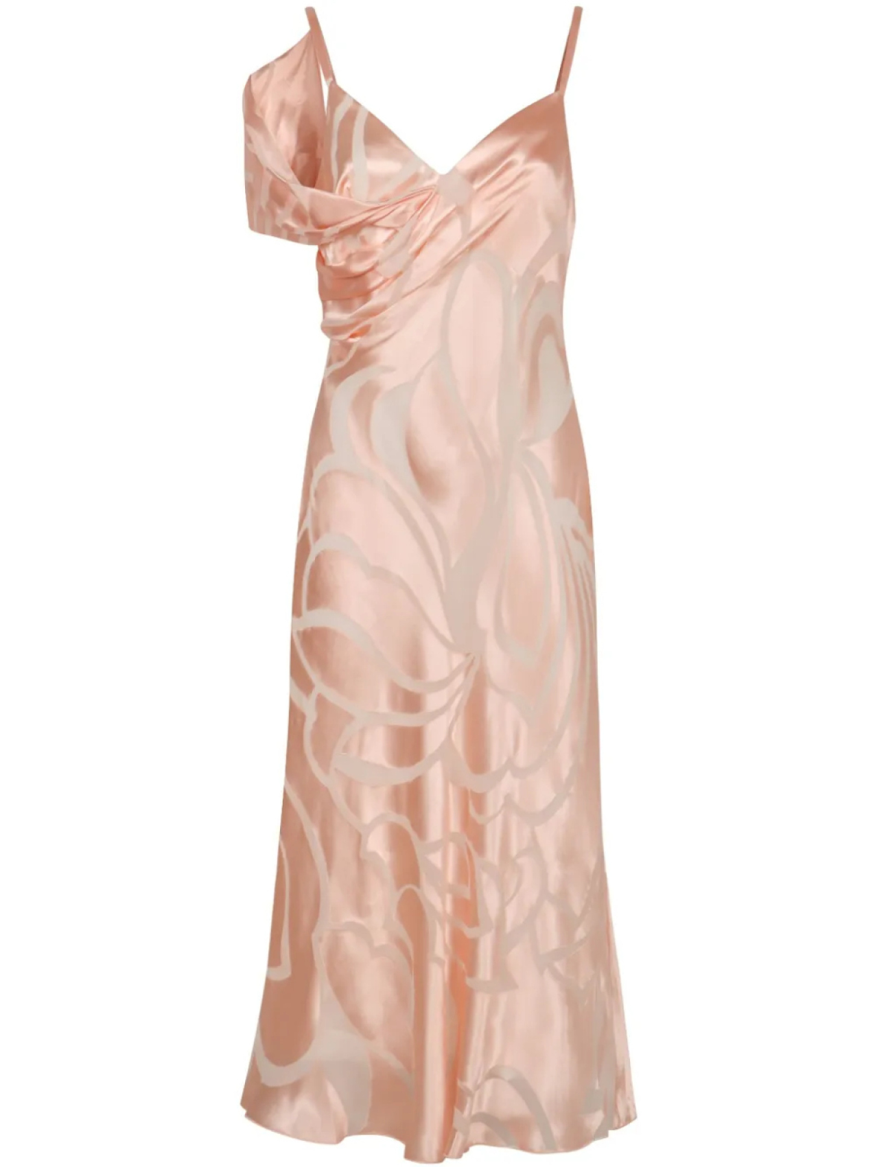 

Платье миди в технике деворе Alberta Ferretti, розовый