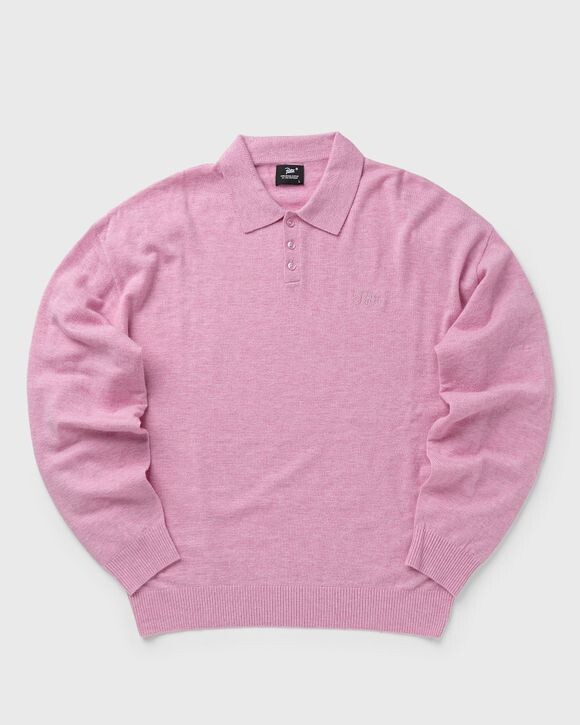 

Поло Patta Patta Knitted Wool Longsleeve Polo Shirt, цвет very berry