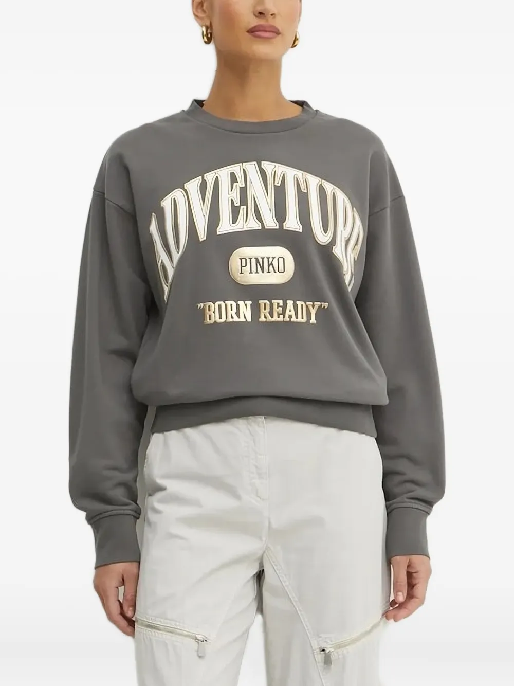 

Хлопковая толстовка PINKO, серый