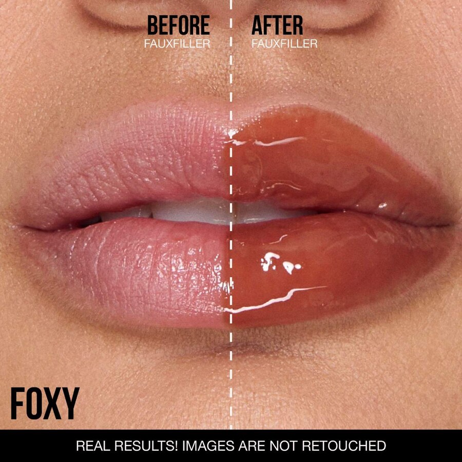 Блестящий нелипкий блеск для губ Faux Filler HUDA BEAUTY, .13 oz /3.9 mL, Foxy — фото 2