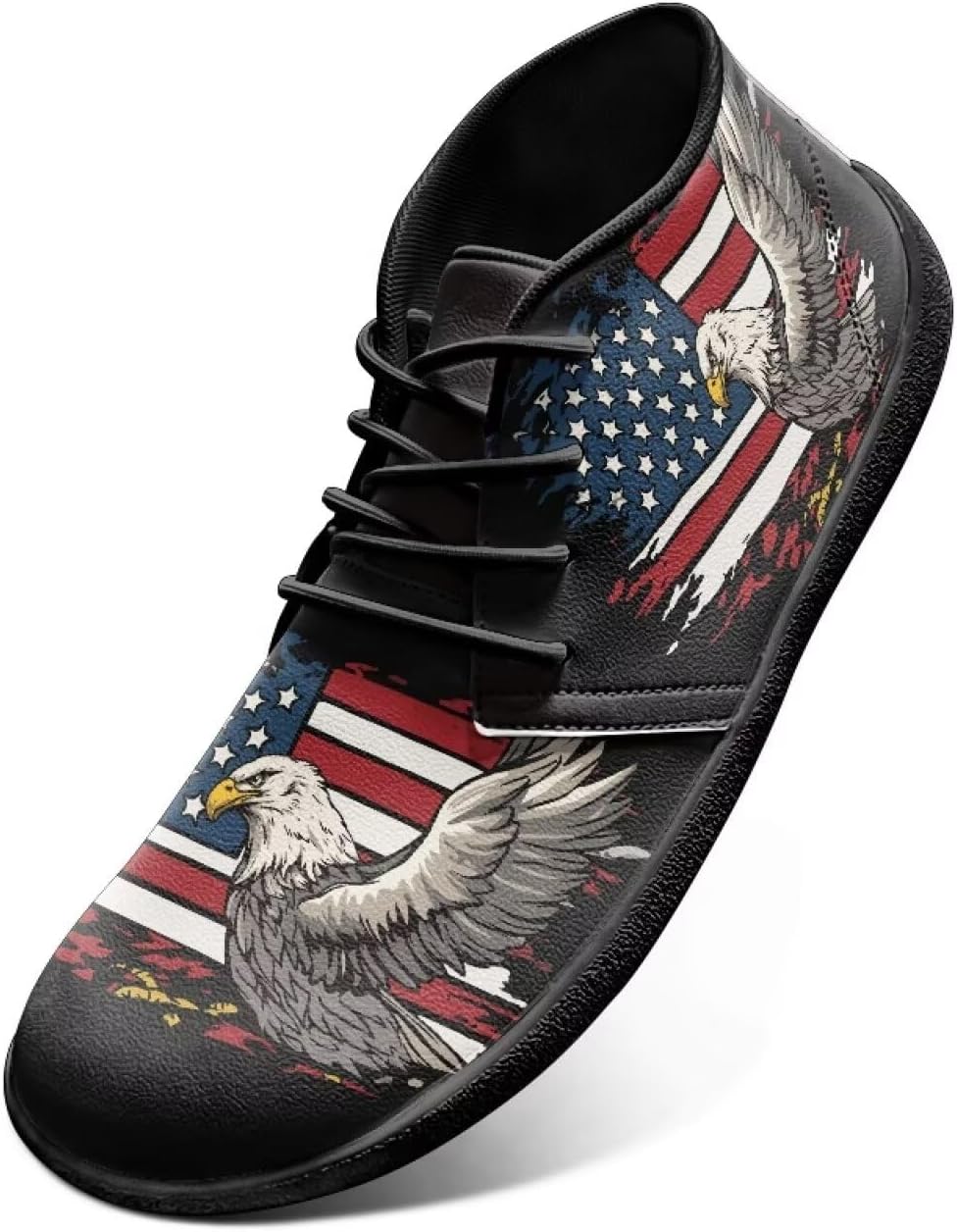 

Кроссовки для женщин и мужчин, водонепроницаемые кожаные туфли с широкой носочной частью для женщин Yreiwoby, Eagle Flag