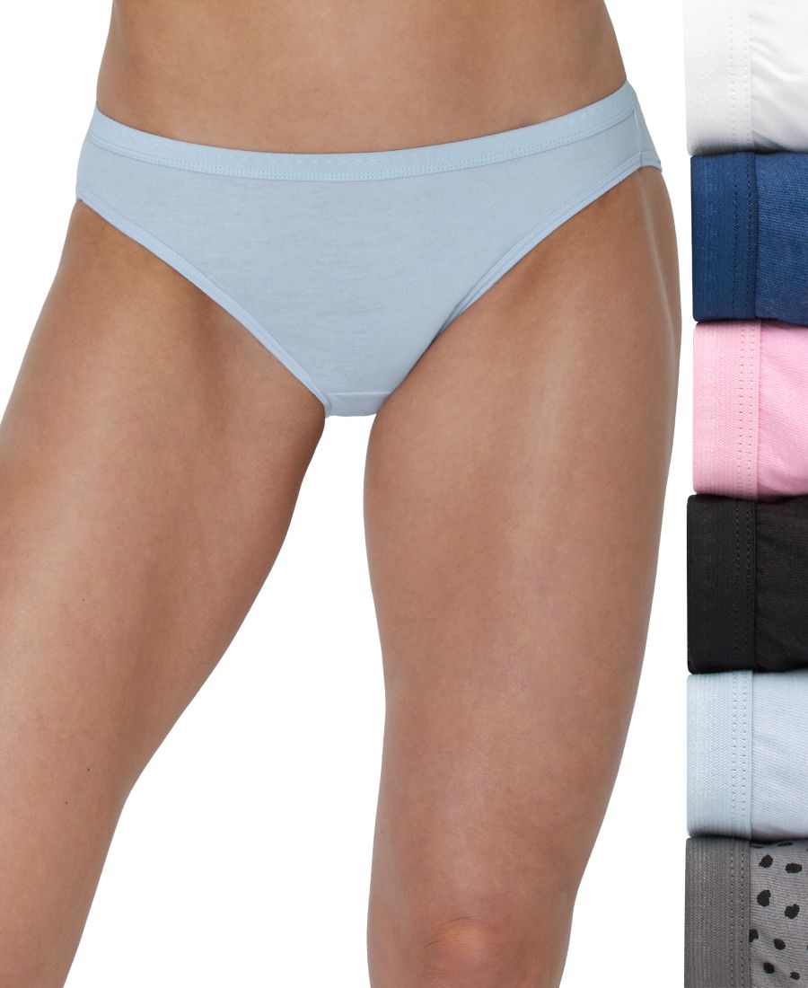 

Женское бикини-трусики, 6 шт, из дышащего хлопка, размер 42H6CC Hanes, Pink Blue
