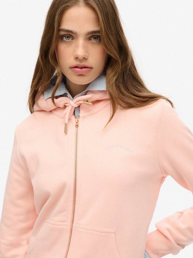 Толстовка на молнии с логотипом essential Superdry, цвет Pale Rose Pink — фото 4