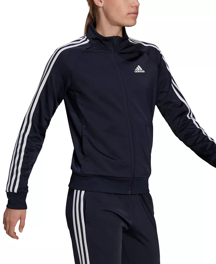 

Женская трикотажная куртка с тремя полосками, XS-4X adidas, синий