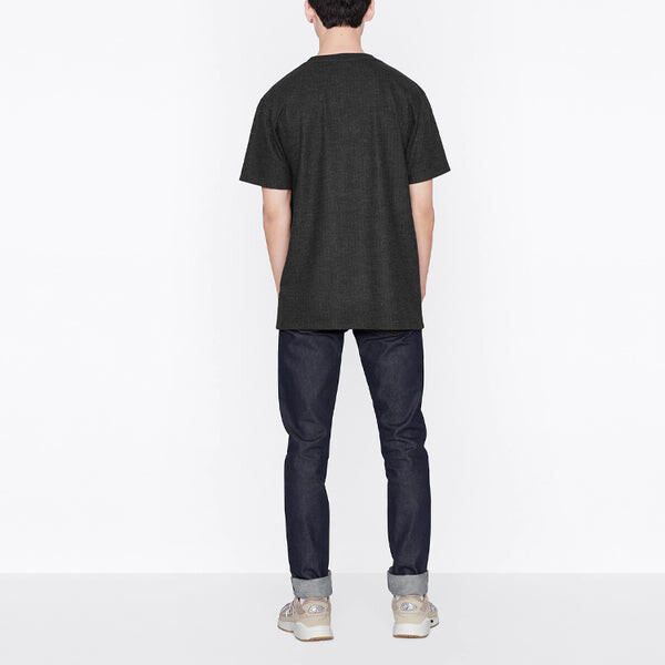Футболка men's ss22 alphabet printing round neck short sleeve gray t-shirt Dior, серый — фото 4