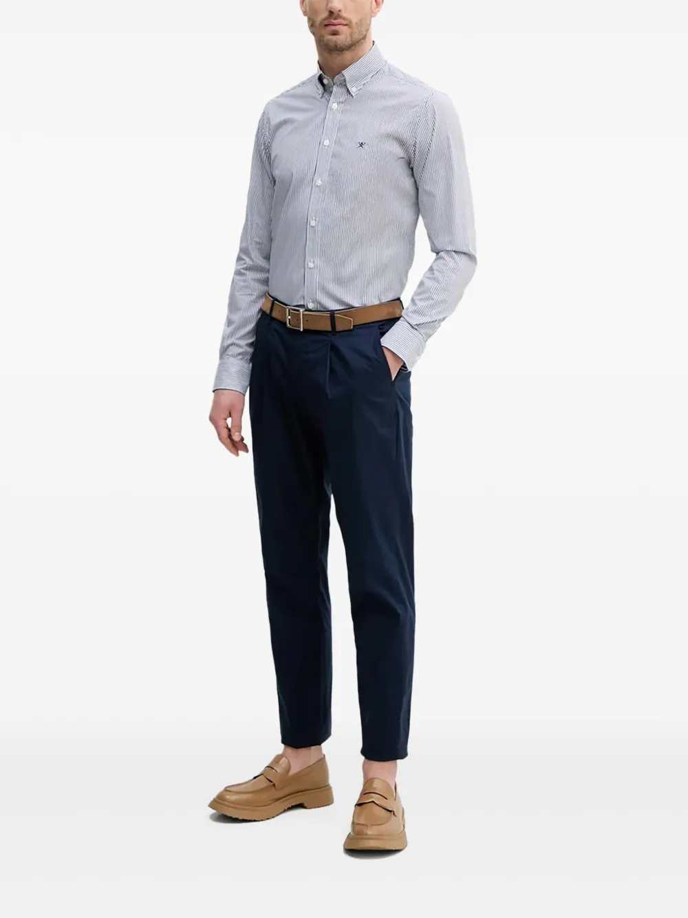 

Рубашка с вышивкой Hackett, синий