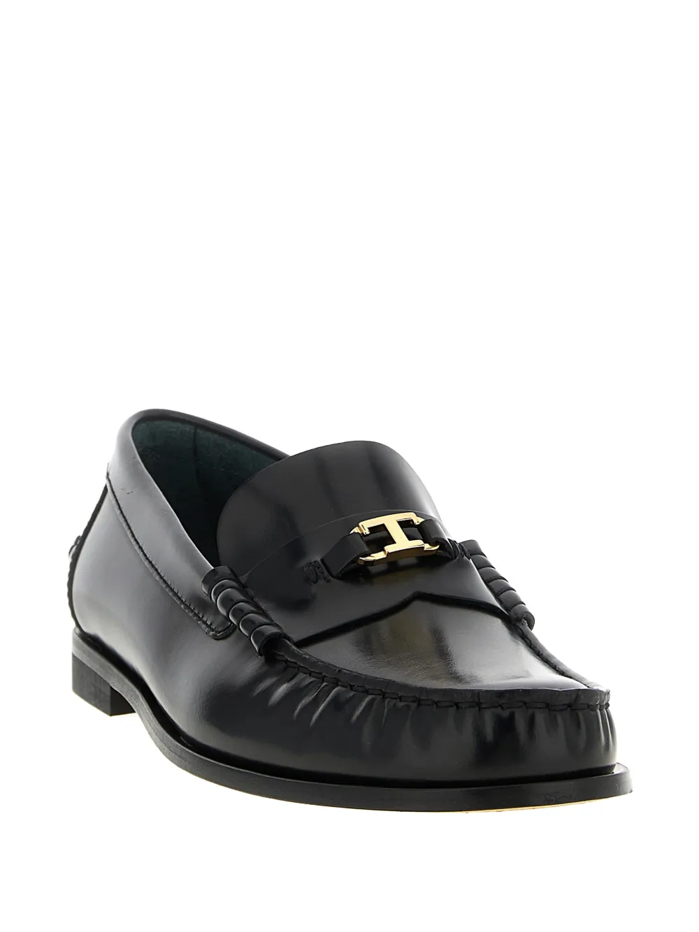 Лоферы из кожи с металлической фурнитурой Tod'S, черный — фото 2