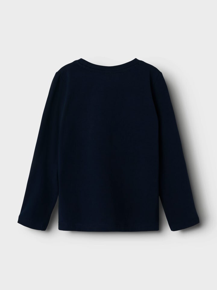 Футболка name it Langarmshirt NMFVIBBI LS TOP, цвет dark sapphire — фото 4